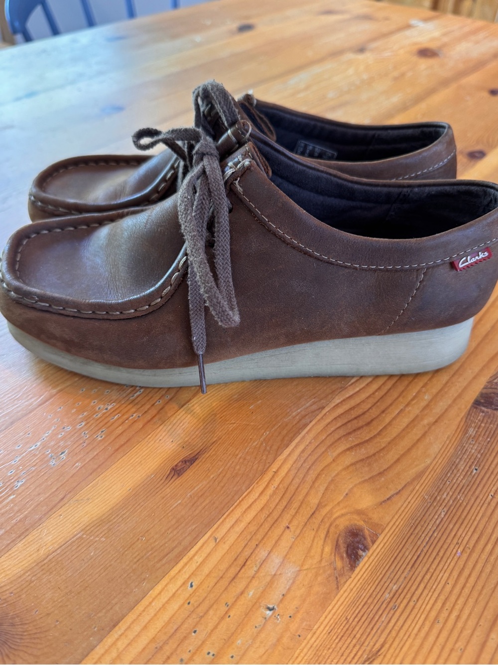 Clarks Brown Leather Classic Wallabee Lace-up Shoes